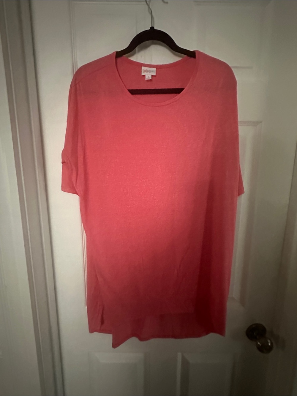 LuLaRoe Bright Coral Short Sleeve Top